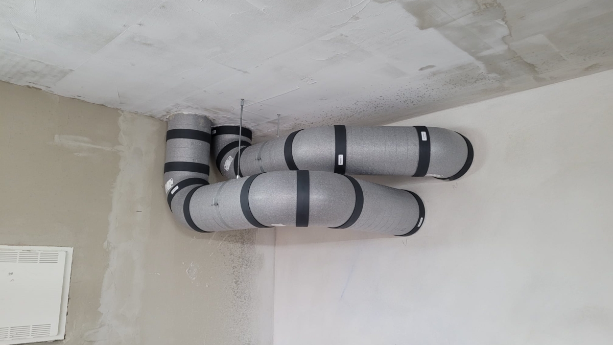 Instalacja rekuperacji z polistyrenu