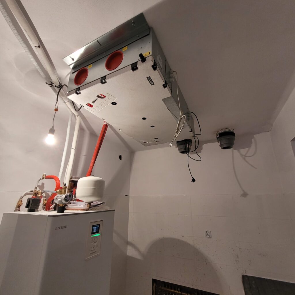 Kompletna kotłownia z pompą ciepła Nibe i rekuperacją Nibe